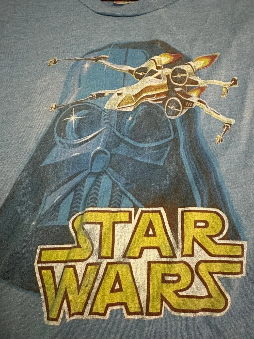 GAP Boys Light Blue Star Wars Graphic Tee with Yellow Logo